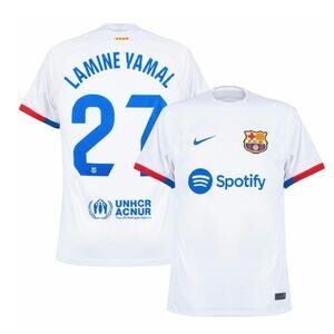 Nike Barcelona Away Lamine Yamal 27 Jersey 2023-2024 (La Liga) Sz 4x